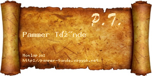 Pammer Tünde névjegykártya