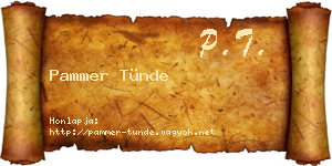 Pammer Tünde névjegykártya